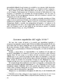 Autores españoles del siglo XVIII  / M.ª Dolores Tortosa Linde | Biblioteca Virtual Miguel de Cervantes