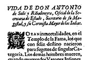 Detalle de una página de la «Vida de don Antonio de Solís», de Juan de Goyeneche.
