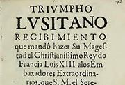 Portada de «Triunfo lusitano», de Antonio  Enríquez    Gómez. Lisboa, 1641.
