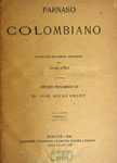 Cubierta de J. Áñez (comp.), «Parnaso Colombiano. Colección de   poesías escogidas», Librería Colombiana Camacho Roldán & Tamayo,   Bogotá, 1887