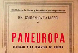 Cubierta del libro «Paneuropa. Dedicado a la juventud de Europa», de Richard Coudenhove. Tras ser publicado en 1923, Ortega y Gasset apoya al movimiento paneuropeo.