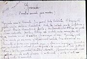 Imagen del manuscrito «Granada: (Paraíso cerrado para muchos», 1928. Colección Fundación Federico García Lorca.