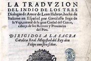 Portada de la primera edición de «La traduzion del indio de los tres Dialogos de Amor de Leon Hebreo» (1590)