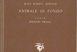 Cubierta de la edición italiana que hizo Rinaldo Froldi de Juan Ramón Jiménez, «Animale di fondo», Florencia, Fussi-Sansoni, 1954, 1.ª edición