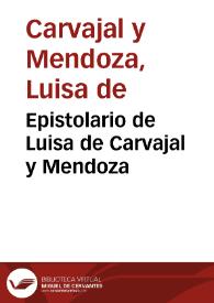 Epistolario de Luisa de Carvajal y Mendoza
