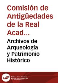 Archivos de Arqueología y Patrimonio Histórico