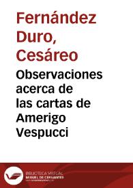 Observaciones acerca de las cartas de Amerigo Vespucci