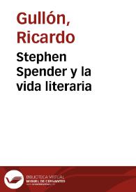 Stephen Spender y la vida literaria