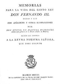 Memorias para la vida del santo rey Don Fernando III