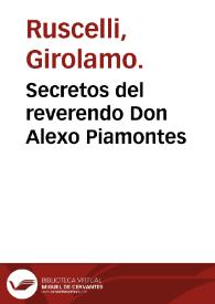 Secretos del reverendo Don Alexo Piamontes