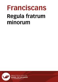 Regula fratrum minorum