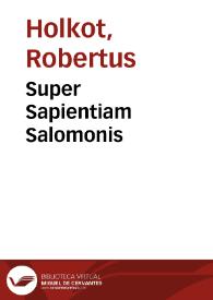 Super Sapientiam Salomonis