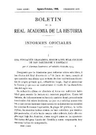 Una fundación granadina. Historia del Real Colegio de San Bartolomé y Santiago por F. Martínez Lumbreras