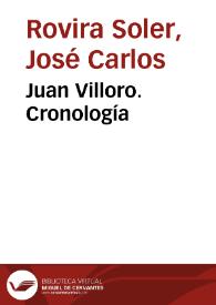 Juan Villoro. Cronología