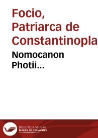 Nomocanon Photii...