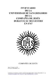 Inventario de la Universidad de San Gregorio de la Compañía de Jesús durante su secuestro en 1767