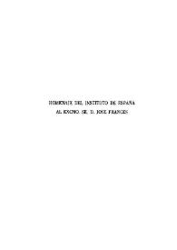 Homenaje del Instituto de España al Excmo. Sr. D. José Francés