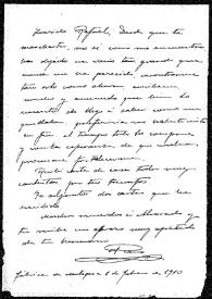 Carta de Paco [Francisco Redondo Tejerina] a Rafael Altamira. Fábrica de Metepec (México), 6 de febrero de 1910