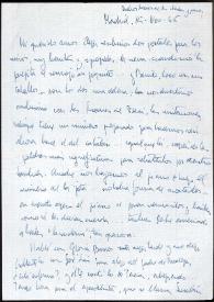 Carta de Asunción Balaguer a Francisco Rabal. Madrid, 15 de noviembre de 1966