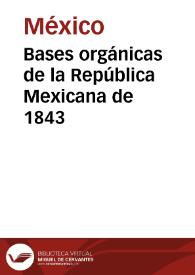 Bases orgánicas de la República Mexicana de 1843