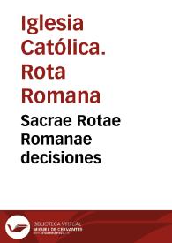 Sacrae Rotae Romanae decisiones
