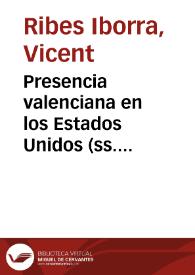 Presencia valenciana en los Estados Unidos (ss. XVI-XIX)