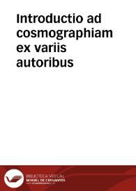 Introductio ad cosmographiam ex variis autoribus