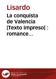 La conquista de Valencia : romance histórico