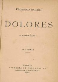 Dolores : poesías