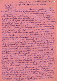 Carta de Amador Fernández a la Comisión Ejecutiva del PSOE de Toulouse. México D. F., 2 de octubre de 1946
