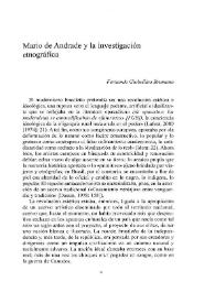 Mario de Andrade y la investigación etnográfica