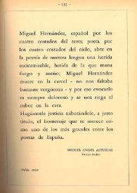 Mensaje de Miguel Hernández