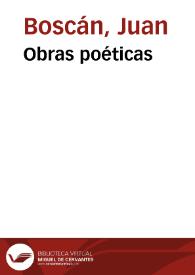 Obras poéticas / Juan Boscán | Biblioteca Virtual Miguel de Cervantes