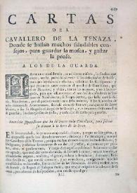 Cartas del cavallero de la tenaza / Francisco de Quevedo | Biblioteca Virtual Miguel de Cervantes