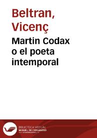 Martin Codax o el poeta intemporal / Vicenç Beltran | Biblioteca Virtual Miguel de Cervantes