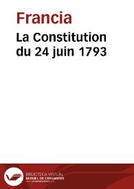 La Constitution du 24 juin 1793 | Biblioteca Virtual Miguel de Cervantes