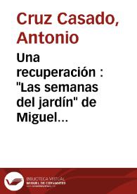 Una recuperación : "Las semanas del jardín" de Miguel de Cervantes | Biblioteca Virtual Miguel de Cervantes