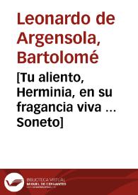 [Tu aliento, Herminia, en su fragancia viva ... Soneto] | Biblioteca Virtual Miguel de Cervantes
