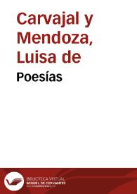 Poesías / María Luisa Carvajal y Mendoza | Biblioteca Virtual Miguel de Cervantes