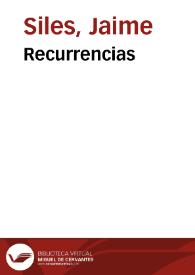Recurrencias | Biblioteca Virtual Miguel de Cervantes