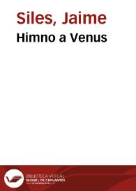 Himno a Venus | Biblioteca Virtual Miguel de Cervantes