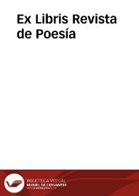 Ex Libris : Revista de Poesía | Biblioteca Virtual Miguel de Cervantes