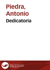 Dedicatoria / Antonio Piedra | Biblioteca Virtual Miguel de Cervantes