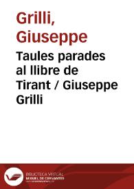 Taules parades al llibre de Tirant / Giuseppe Grilli | Biblioteca Virtual Miguel de Cervantes