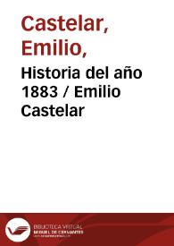 Historia del año 1883 / Emilio Castelar | Biblioteca Virtual Miguel de Cervantes