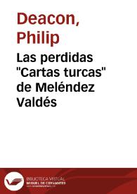 Las perdidas "Cartas turcas" de Meléndez Valdés | Biblioteca Virtual Miguel de Cervantes