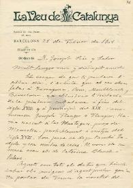 [Carta a Josep Pin i Soler] / Raimon Caselles | Biblioteca Virtual Miguel de Cervantes