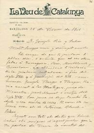 [Carta a Josep Pin i Soler] / Raimon Caselles | Biblioteca Virtual Miguel de Cervantes