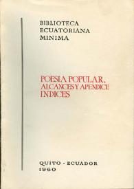 Poesía popular, alcances y apéndice. Índices | Biblioteca Virtual Miguel de Cervantes
