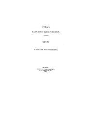 Epigrafía romano granadina / Carta de Aureliano Fernández-Guerra | Biblioteca Virtual Miguel de Cervantes